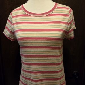 American Eagle Outfitters Pink & Yellow Striped Knit Dress NWT